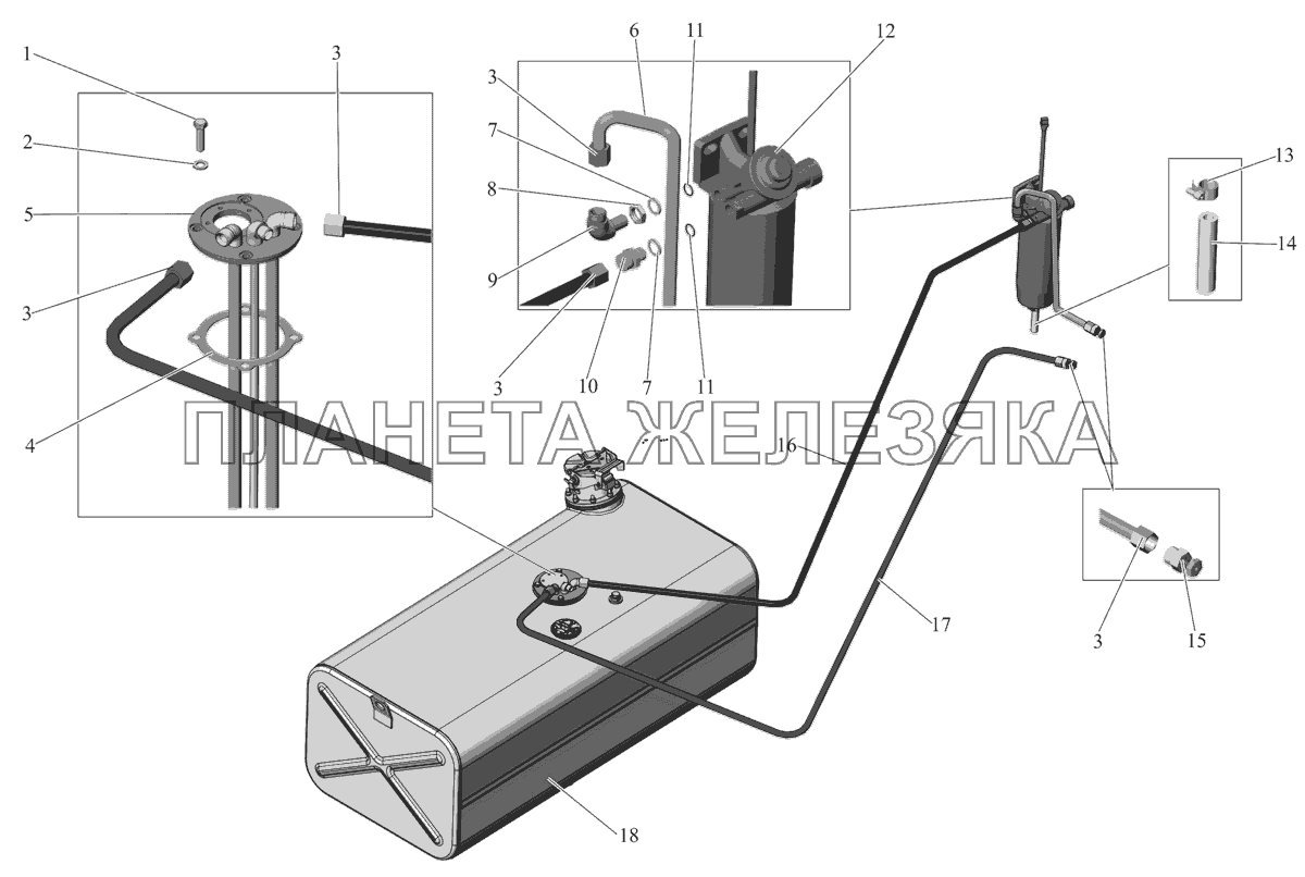 Установка топливопроводов 107-1100003-60 МАЗ-107 (2011)
