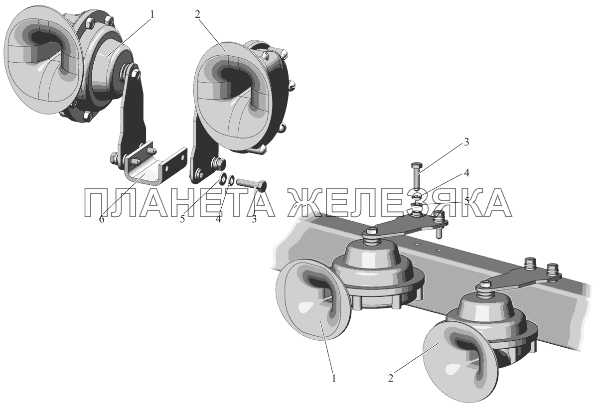 Установка звуковых сигналов 103-3700024 МАЗ-107 (2011)