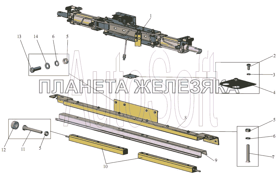 Механизм открывания дверей МАЗ-203