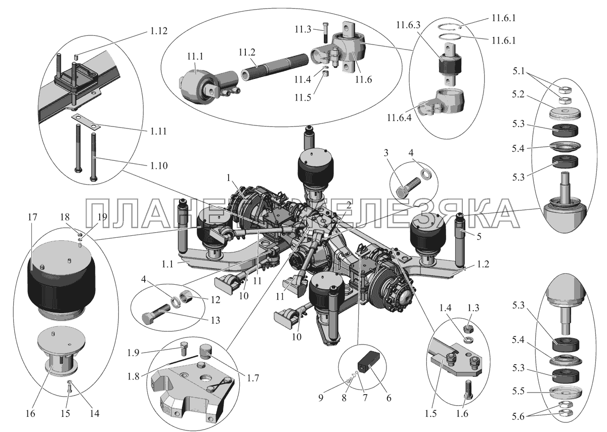 Подвеска задняя 206060-2900002 МАЗ-206/226