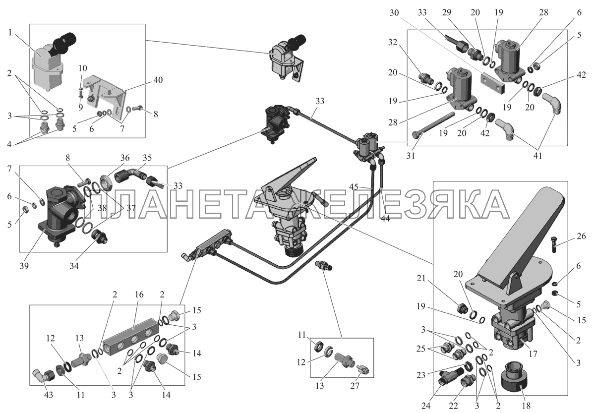 Аппараты управления тормозами 206065-3504001 МАЗ-206/226