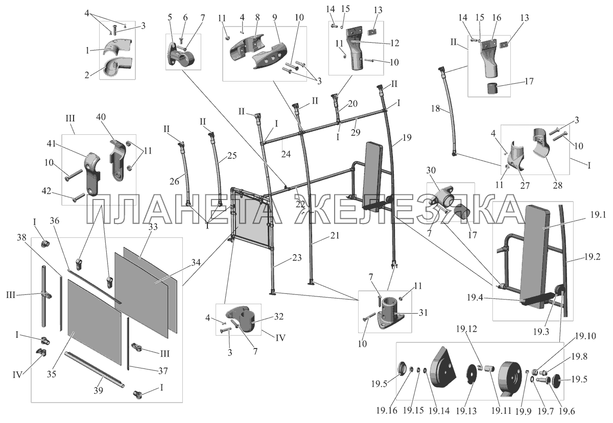 Установка поручней (слева) 206060-7811010 МАЗ-206/226