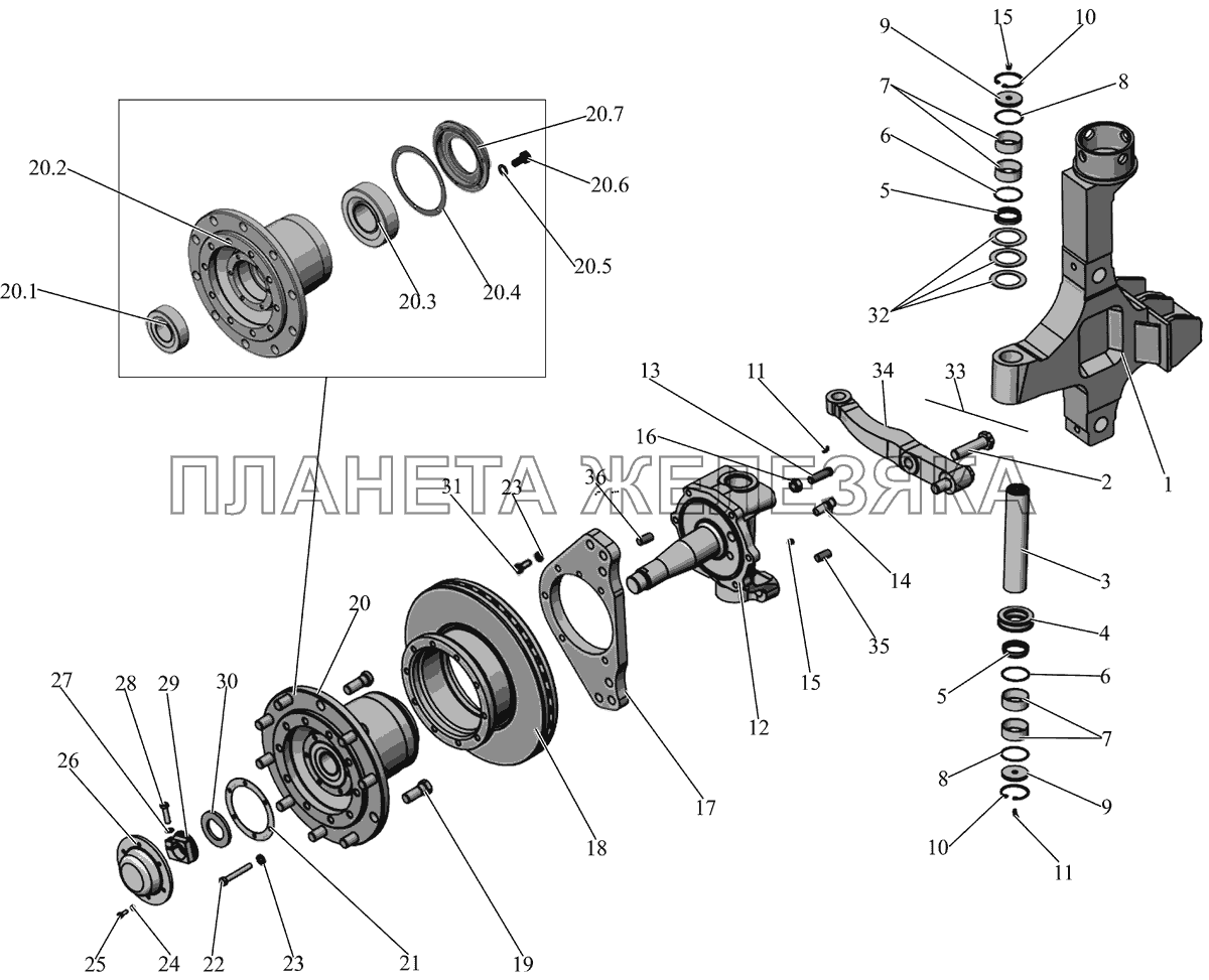 Ось передняя 251050-3002010 МАЗ-251
