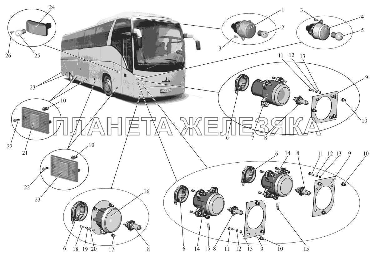 Установка наружной светотехники МАЗ-251