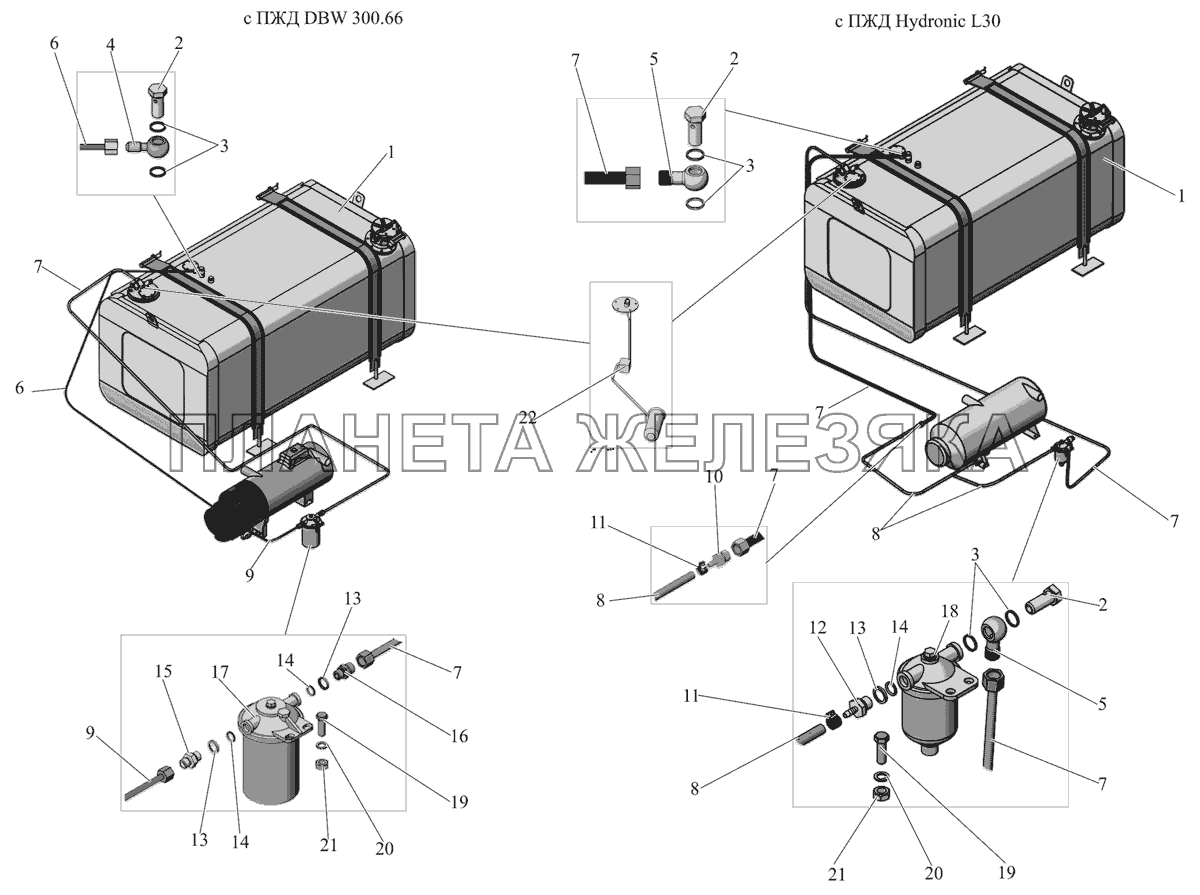 Установка топливопроводов ПЖД 251050-1104100 МАЗ-251