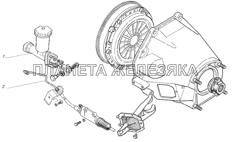 Установка привода сцепления, главный цилиндр ГАЗ-31105 (дополнение)