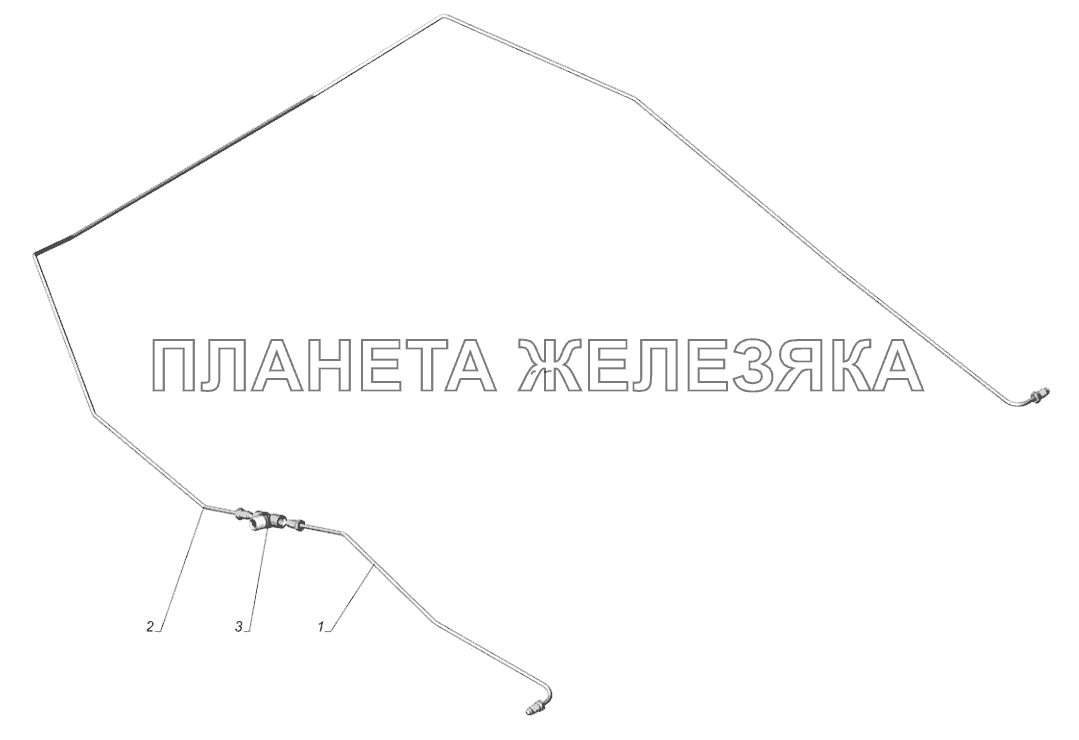 3302-3506008-10. Трубопроводы передней оси с тройником ГАЗ-3302 (с двиг. УМЗ)