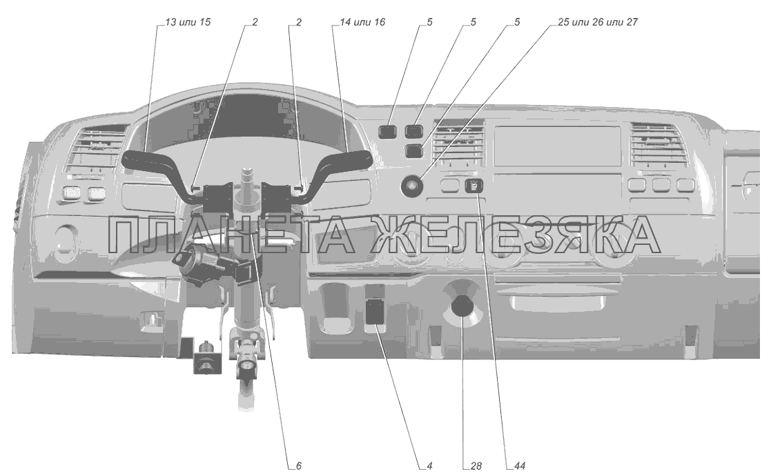 3310-3710002. Установка выключателей ГАЗ-3302 (с двиг. УМЗ)