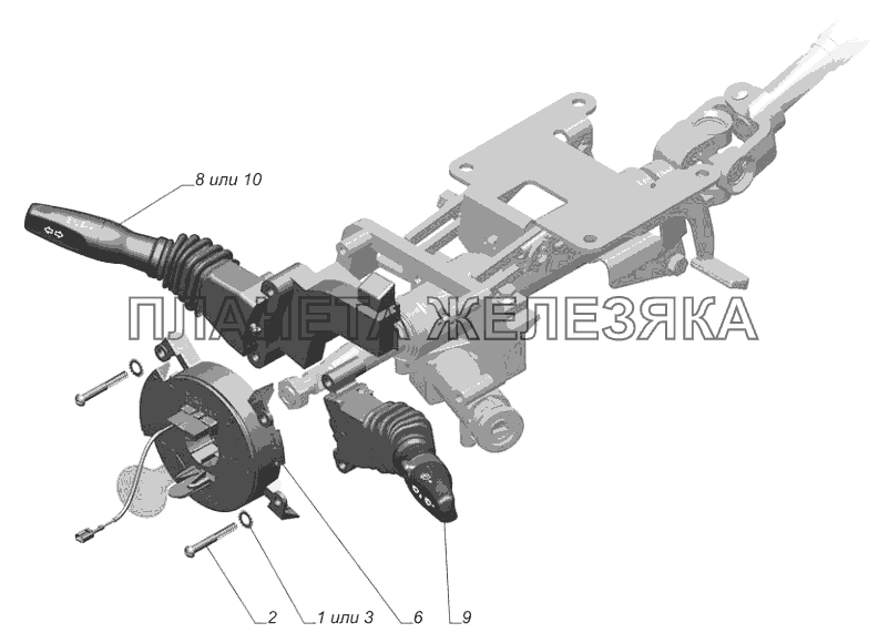 2705-3710002-30. Установка выключателей ГАЗ-3302 (с двиг. УМЗ)