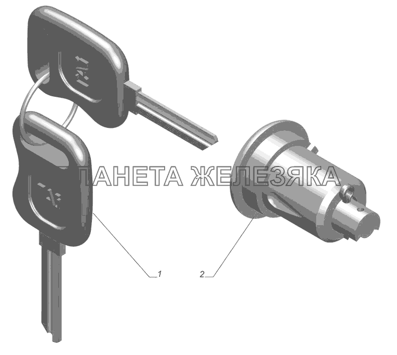 3110-6105080-10. Выключатель замка двери с ключами ГАЗ-3302 (с двиг. УМЗ)