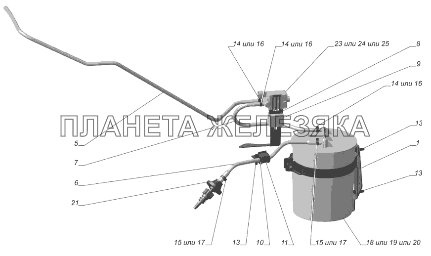 3302-1164002-60. Установка адсорбера ГАЗ-3302 (с двиг. УМЗ)