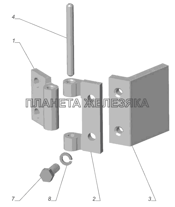 3302-6106010-01. Петля двери ГАЗ-3302 (с двиг. УМЗ)