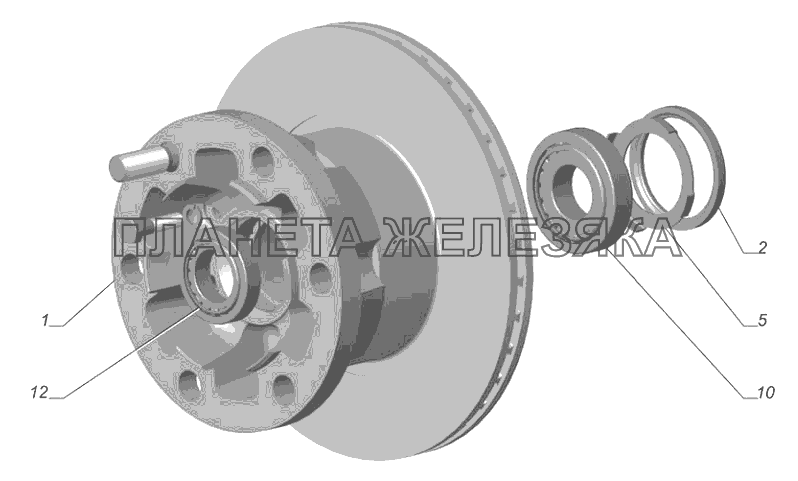 3302-3103010-01. Ступица переднего колеса с тормозным диском ГАЗ-3302 (с двиг. УМЗ)