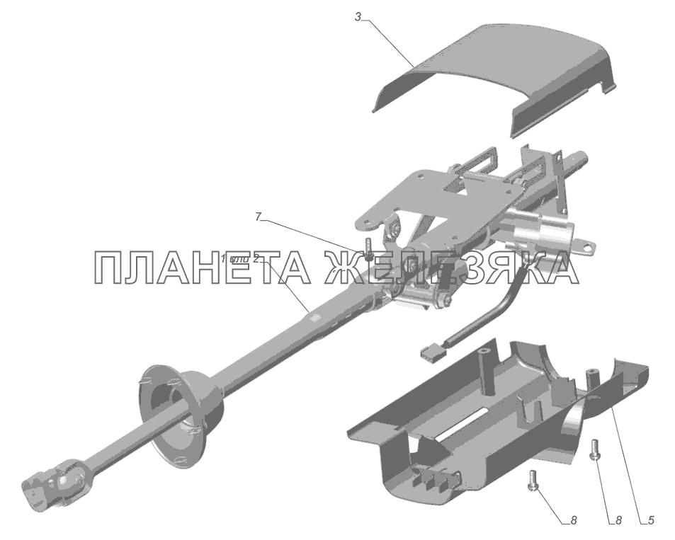 3302-3400002-70. Установка колонки рулевого управления ГАЗ-3302 (с двиг. УМЗ)