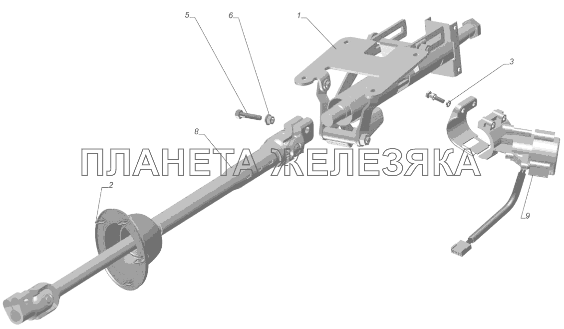 3302-3400016-51. Колонка рулевого управления с карданным валом ГАЗ-3302 (с двиг. УМЗ)