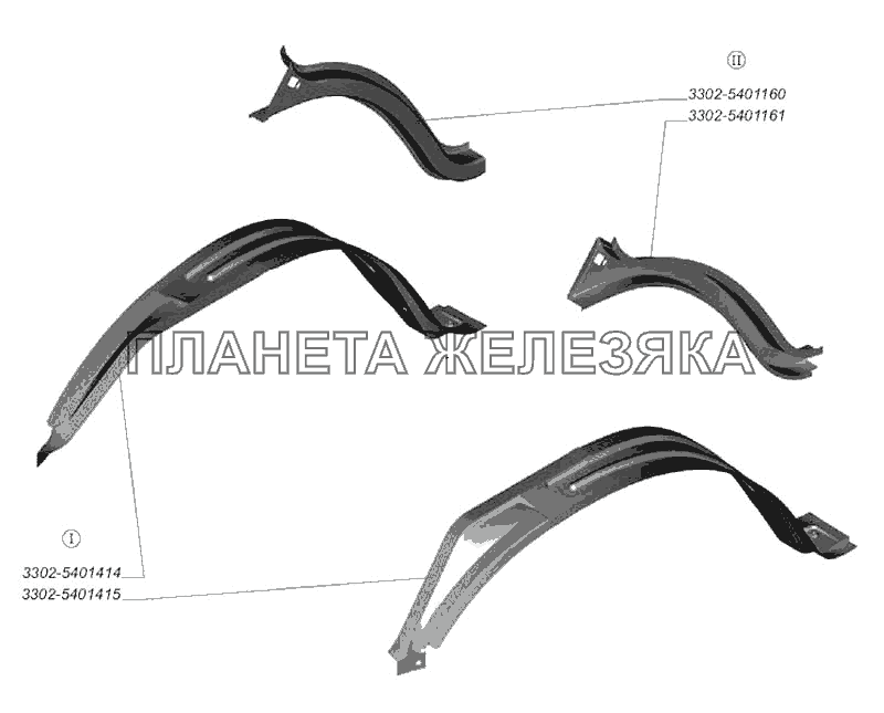 Надставки арок боковин. Надставки внутренних панелей боковин ГАЗ-3302 (2004)