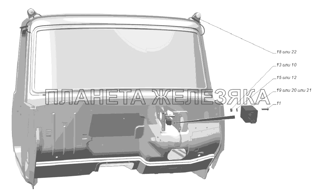 3309-3712002-10. Установка передних габаритных фонарей ГАЗ-33081