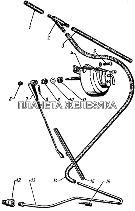 Стеклоочиститель и его привод ГАЗ-51 (63, 63А)