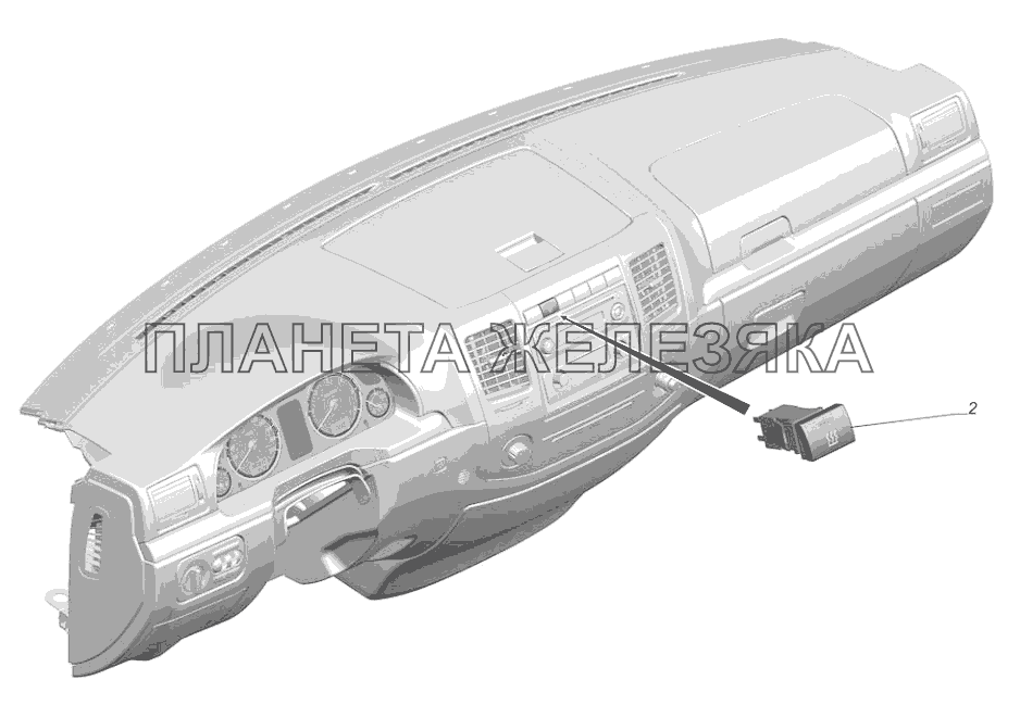 3302-3709002-10. Установка выключателя догревателя охлаждающей жидкости ГАЗ-2705 (Cummins E-4)