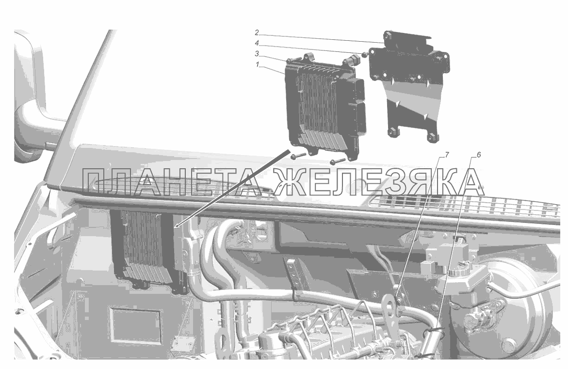 3302-3761001-60. Установка блока управления двигателем ГАЗ-2705 (Cummins E-4)