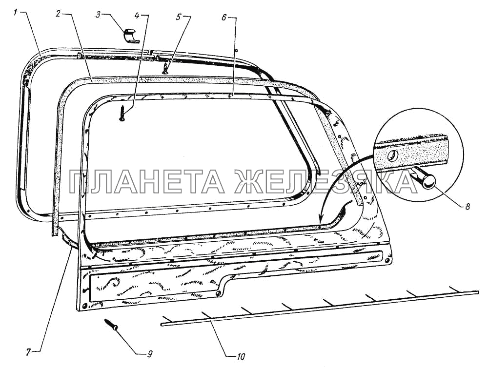 Окно задней двери ГАЗ-12 (ЗИМ)