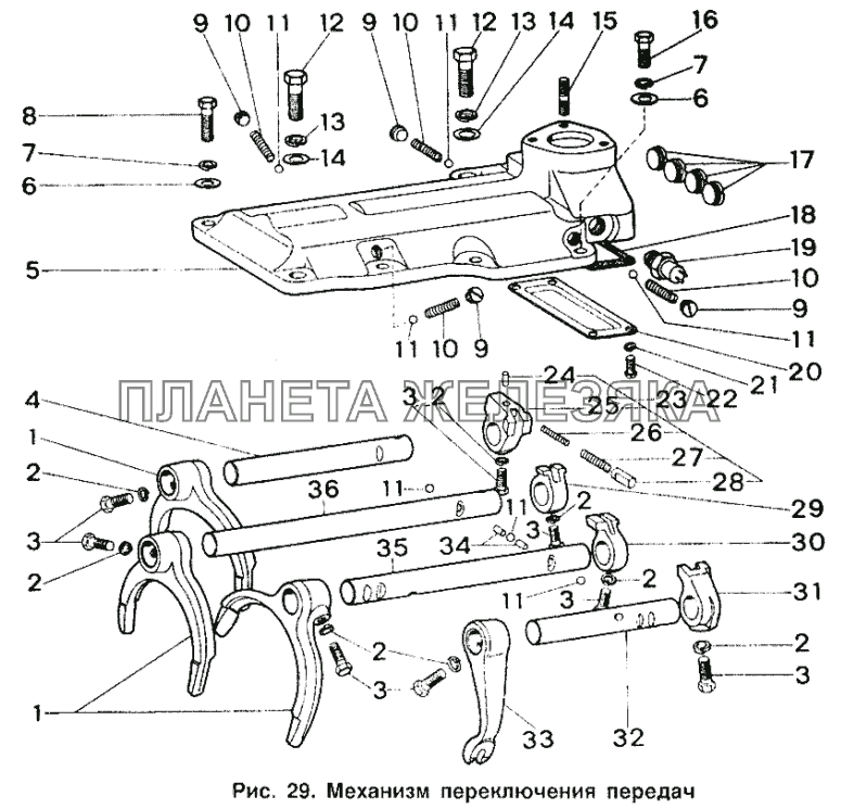 Механизм переключения передач ИЖ 2126