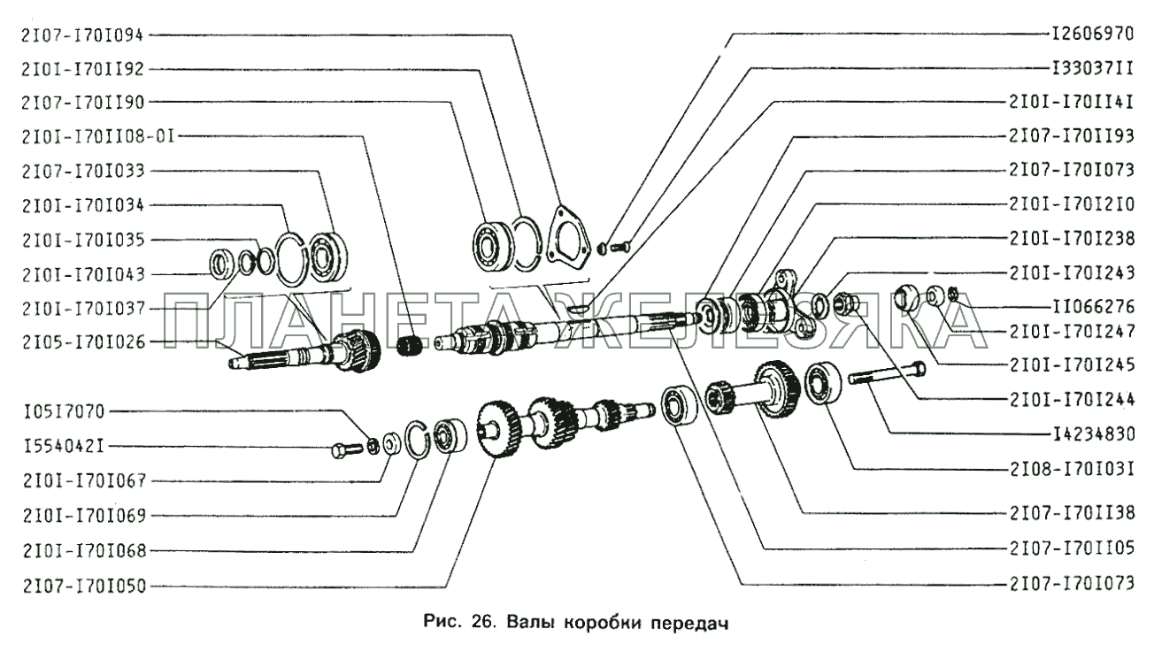 Валы коробки передач ИЖ 2126