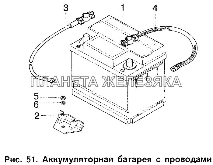 Аккумуляторная батарея с проводами ИЖ 2126