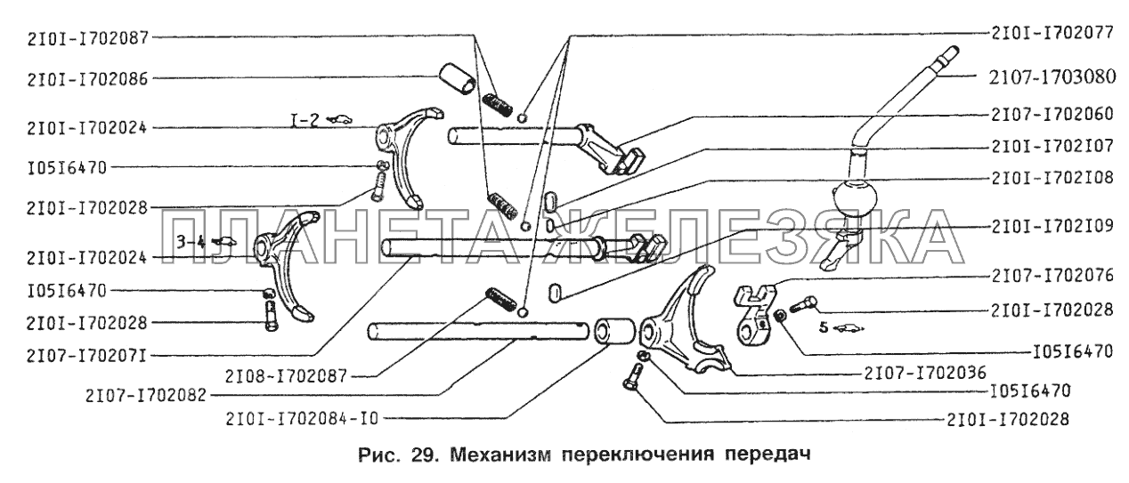 Механизм переключения передач ИЖ 2717