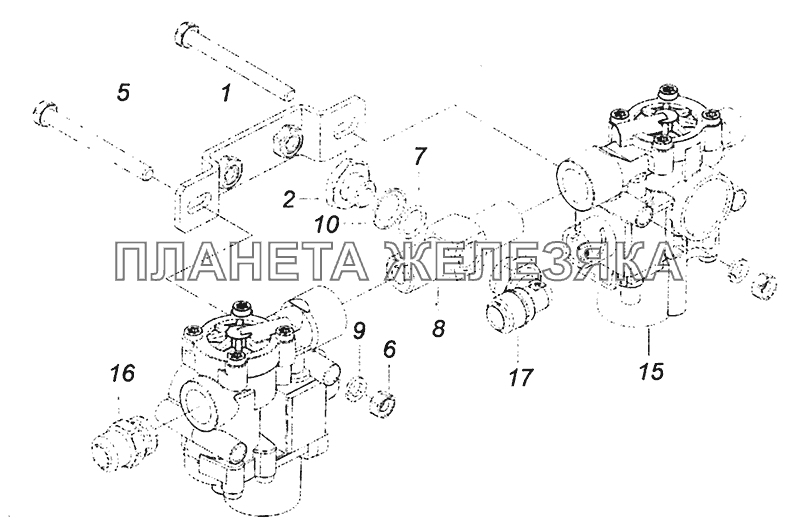 5308-3542005-04 Блок передних модуляторов АБС КамАЗ-4308 (Евро 4)
