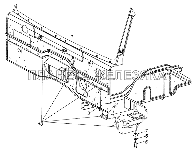 65115-5208004 Установка омывателя КамАЗ-4308 (Евро 4)