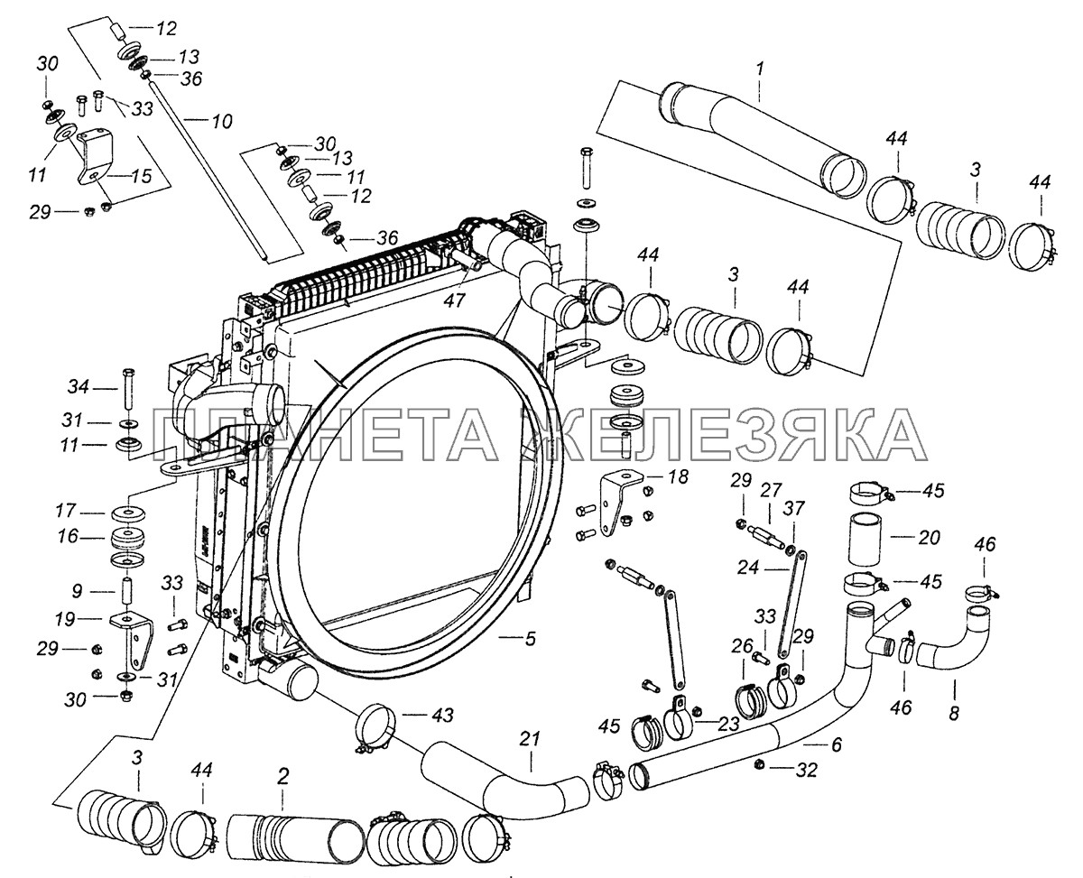 5308-1300023-60 Установка блока охлаждения КамАЗ-4308 (Евро 4)