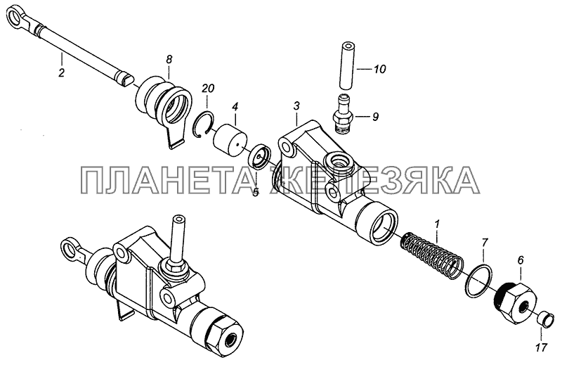 5320-1602510-10 Главный цилиндр управления сцеплением КамАЗ-4308 (Евро 4)