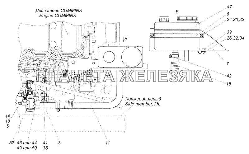 4308-3400019-45 Установка бачка и насоса ГУР КамАЗ-4308 (Евро 3)