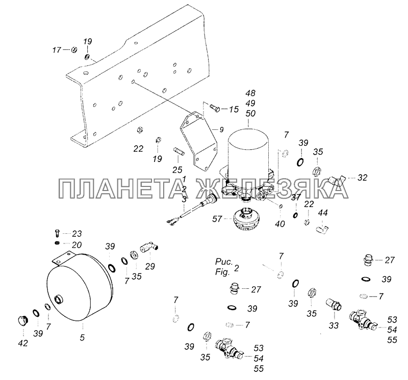 4308-3500011-03 Установка осушителя КамАЗ-4308 (Евро 3)