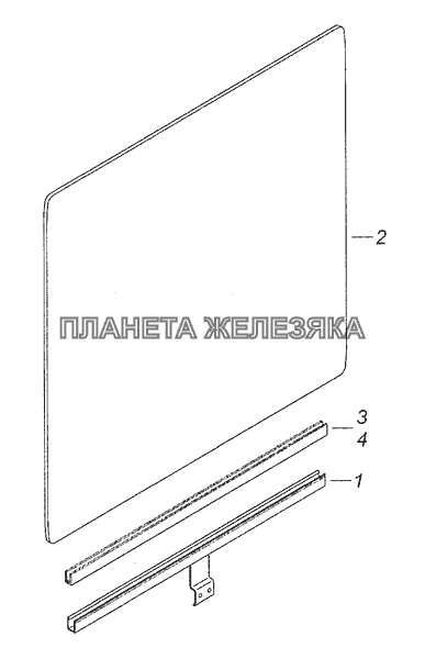 53205-6103210 Стекло двери опускное КамАЗ-4308 (Евро 3)