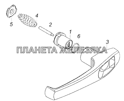 5320-6105150 Ручка двери наружная КамАЗ-4308 (Евро 3)