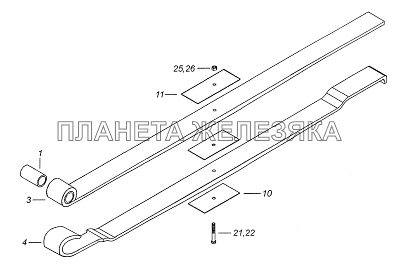 4308-2902012-15 Рессора передняя КамАЗ-4308 (Евро 3)