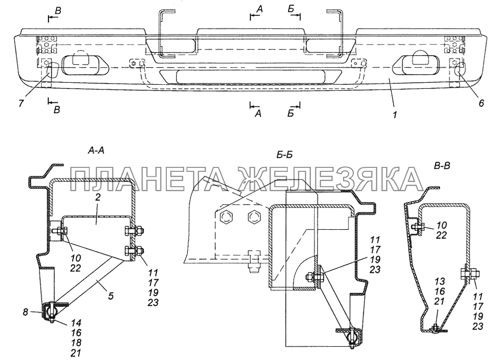 Установка облицовки буфера Э4308-2803004 КамАЗ-4308