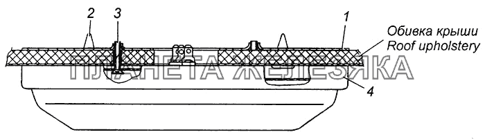 Установка плафонов 53205-3714001-10 КамАЗ-4308