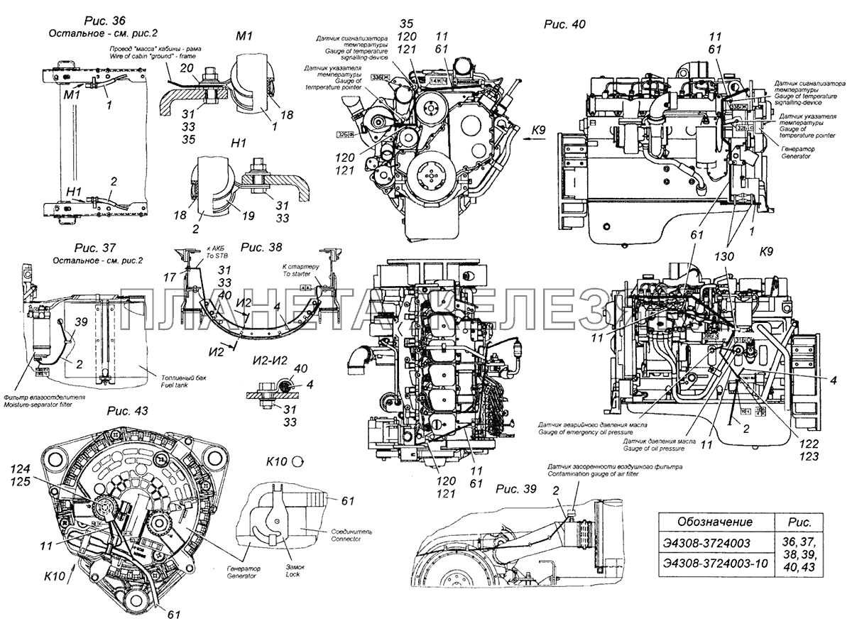 Установка проводов на шасси Э4308-3724003 КамАЗ-4308
