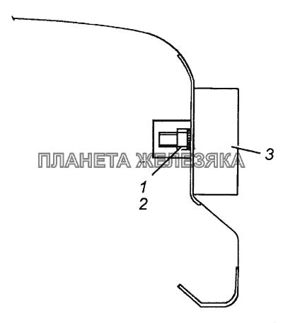 Установка боковых габаритных фонарей на переднем крыле 54115-3731001 КамАЗ-4308