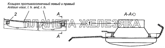 Установка громкоговорителей 53215-7909001 КамАЗ-4308