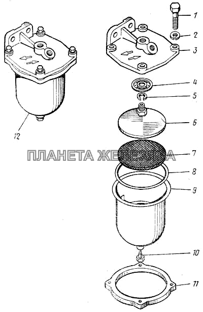 Фильтр грубой очистки топлива в сборе 740.1105010 КамАЗ-43101