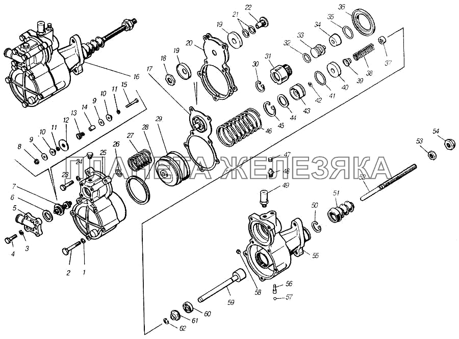 Усилитель пневмогидравлический привода сцепления КамАЗ-4310 (каталог 2004 г)