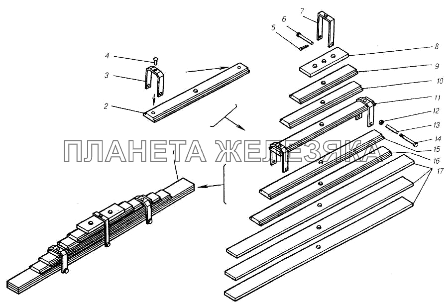 Рессора задняя КамАЗ-4310 (каталог 2004 г)