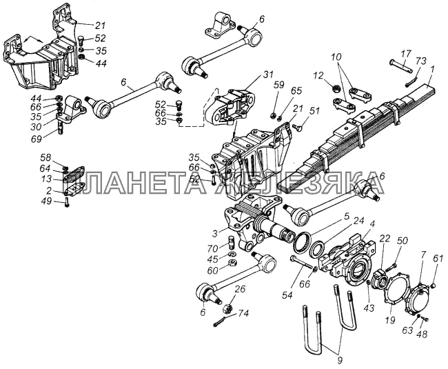 Установка задней подвески КамАЗ-43118