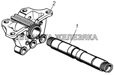 Ось балансирной подвески с кронштейнами КамАЗ-43118
