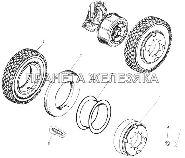 Колесо с шиной правое КамАЗ-43118