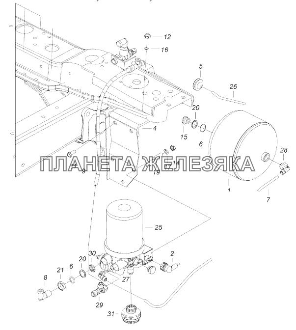 65115-3500011-80 Установка осушителя КамАЗ-43118 (Евро 4)